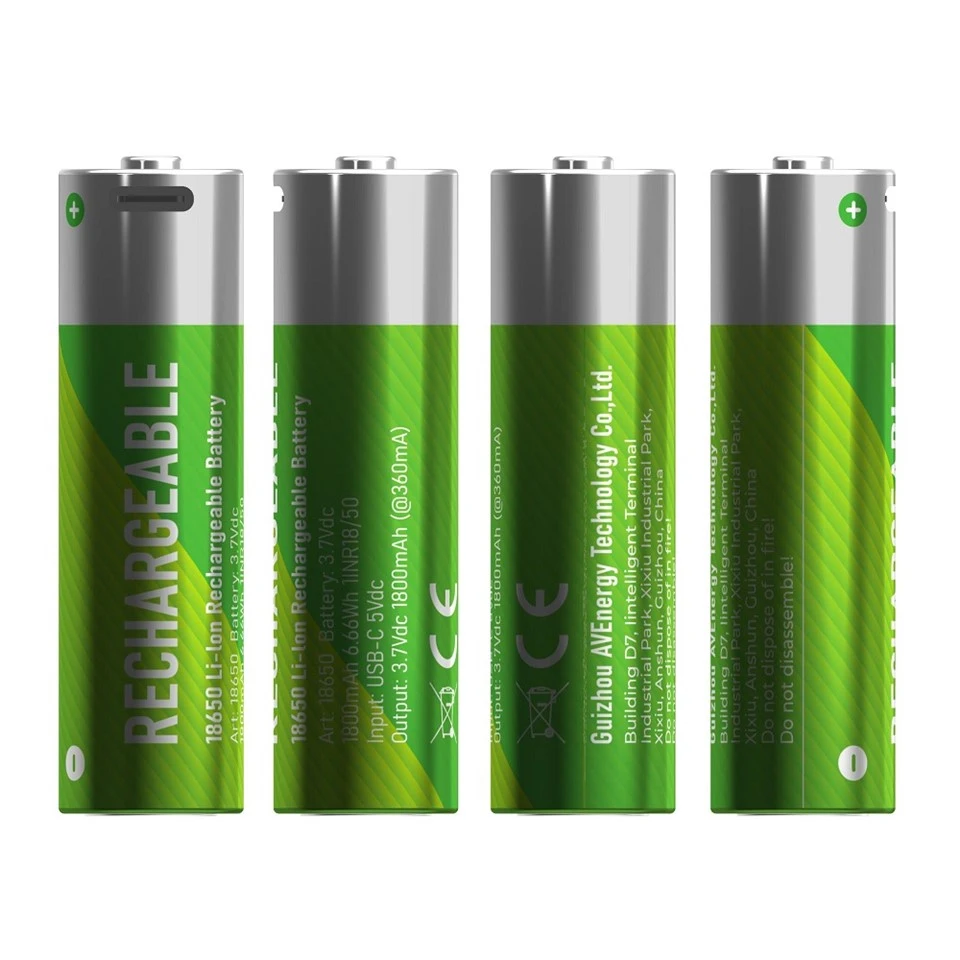 Lithium Ion Type 18650 genopladeligt batteri